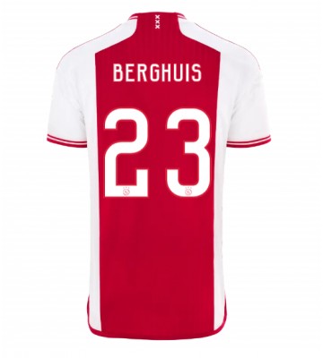 Ajax Steven Berghuis #23 Koszulka Podstawowych 2023-24 Krótki Rękaw